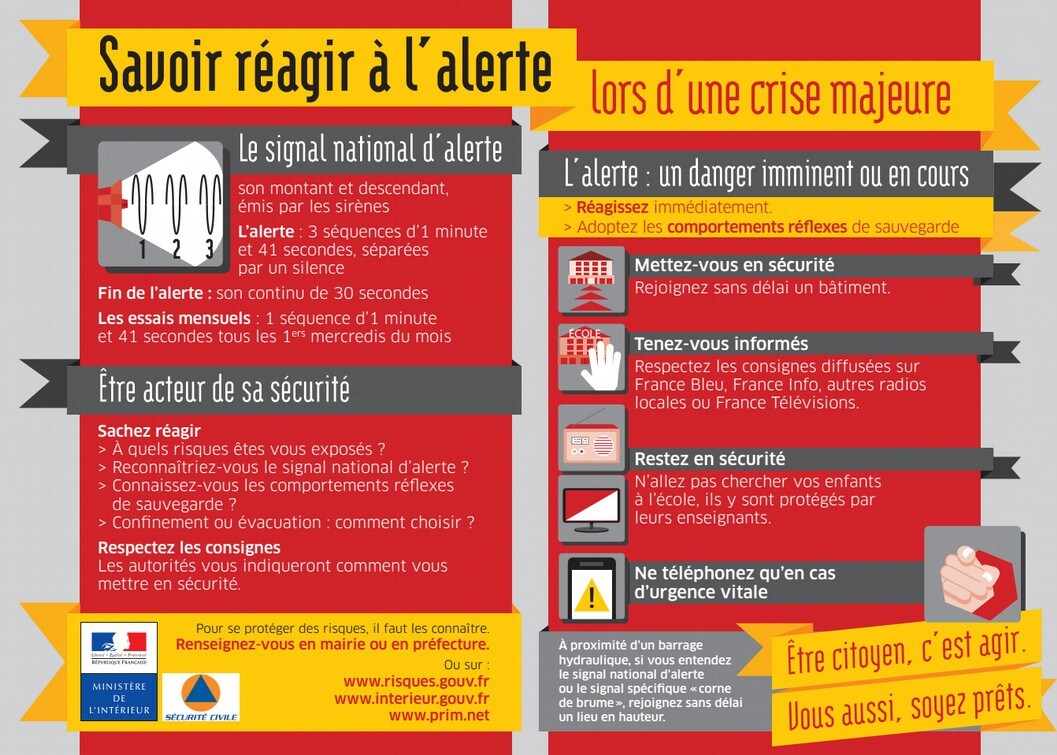 Savoir réagir à l’audition d’un signal d’alerte